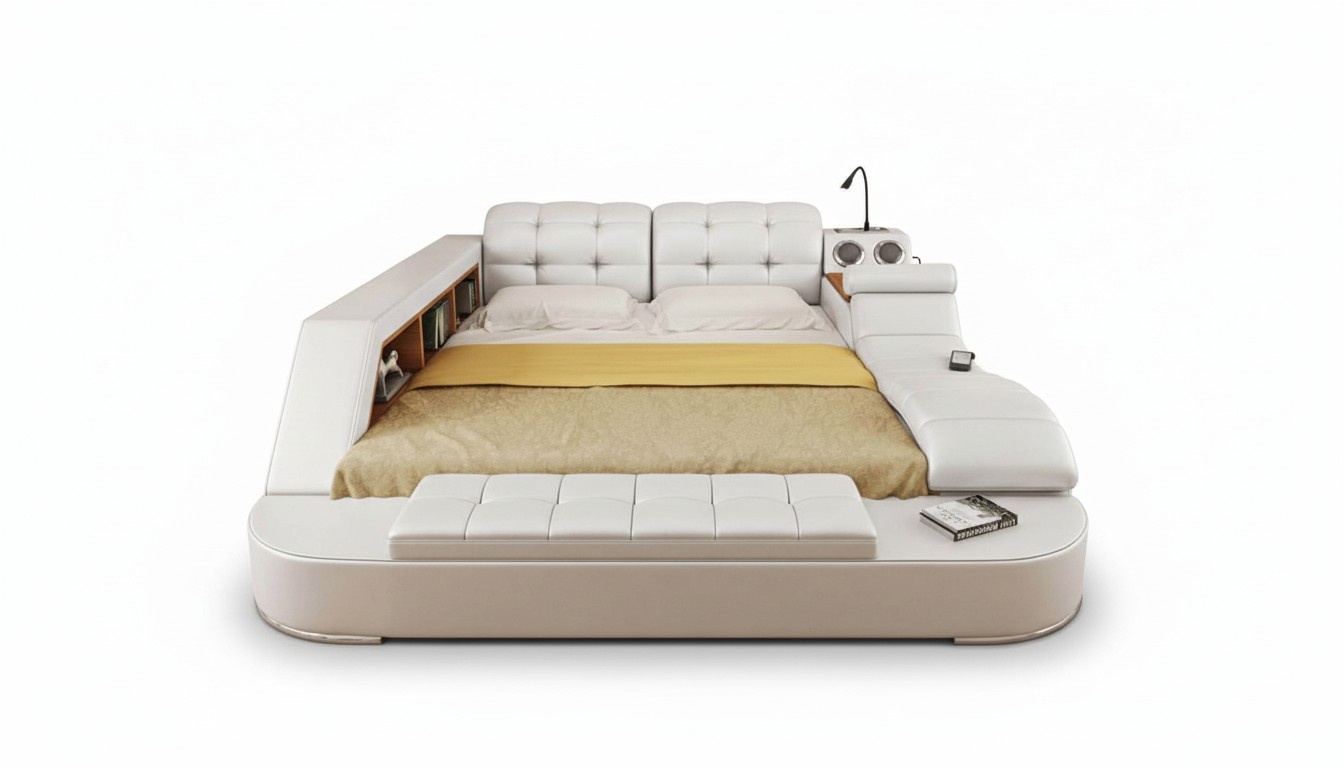 Chesterfield double luxury design bed 180x200 multifunctional bed new