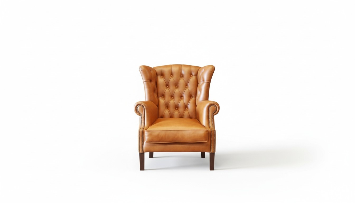 Chesterfield armchair upholstered chair TV office couch 100% genuine leather