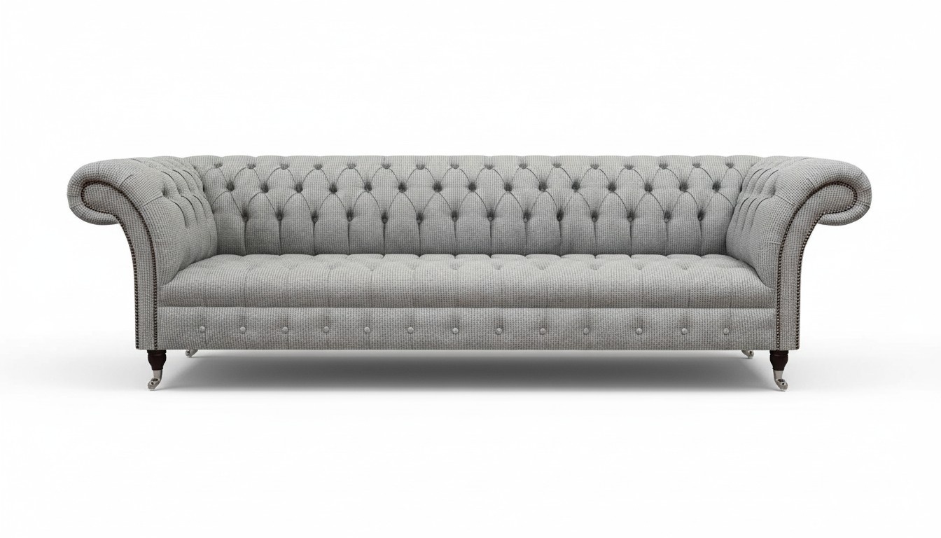 Chesterfield furniture sofa four-seater couch living room textile furnishings