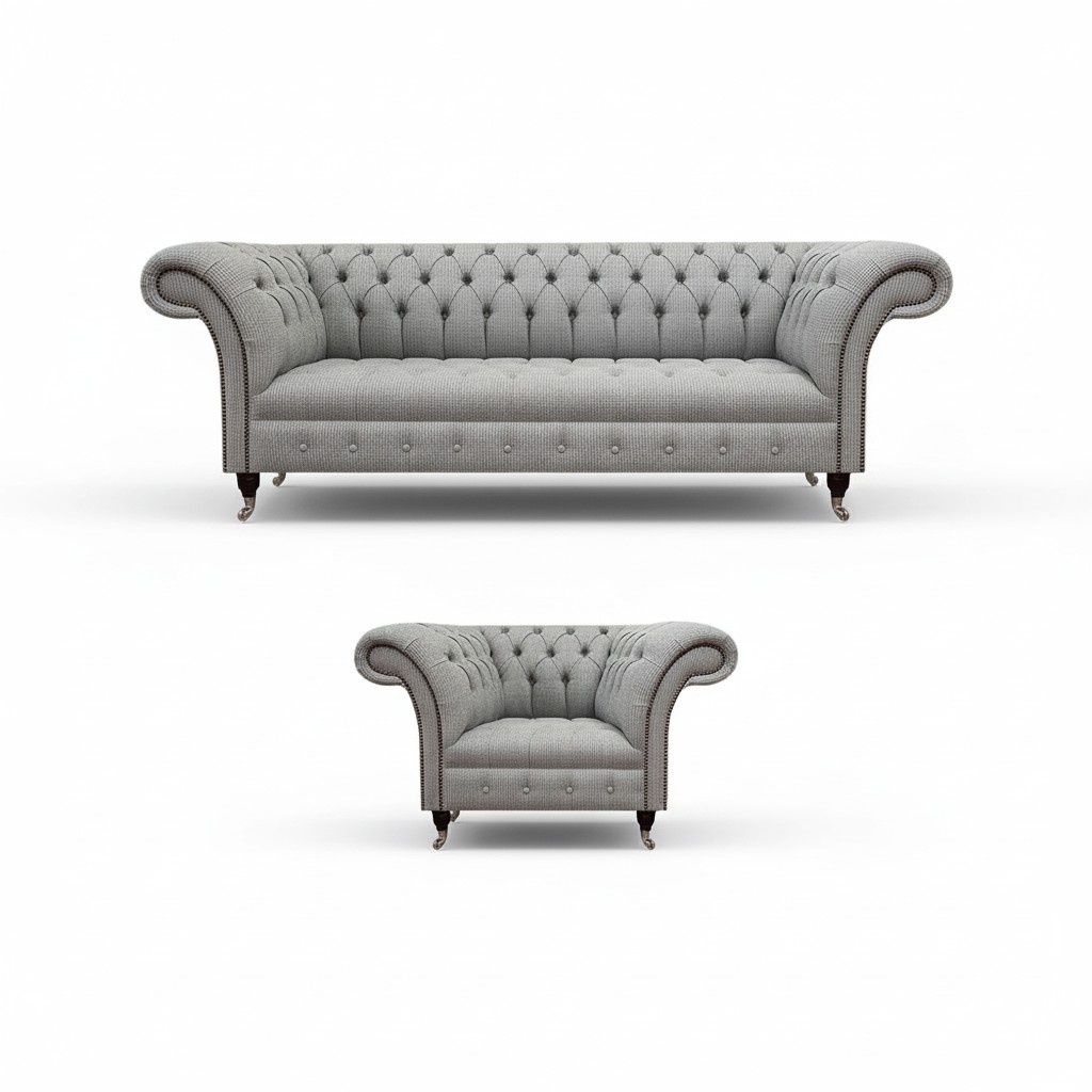 Chesterfield furniture sofa three-seater couch living room armchair luxury furnishings