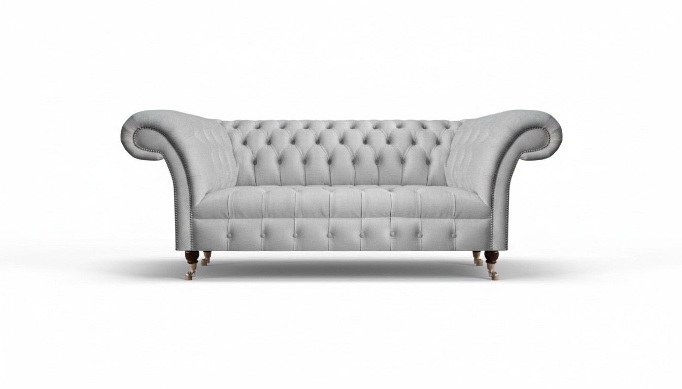 Chesterfield Gray Luxury Sofa Three-Seater Couch Upholstered Furniture Living Room