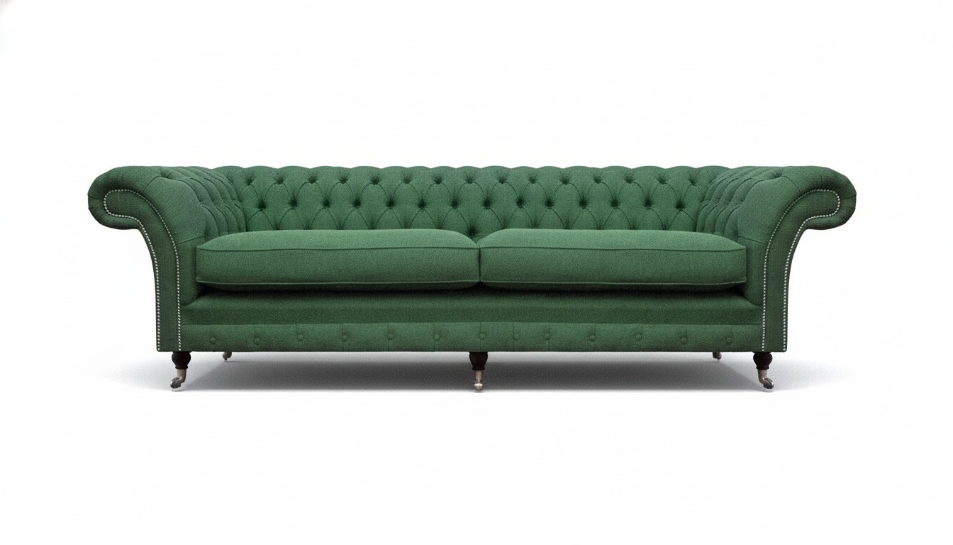 Chesterfield Green Two-Seater Living Room Luxurious Two-Seater Furniture