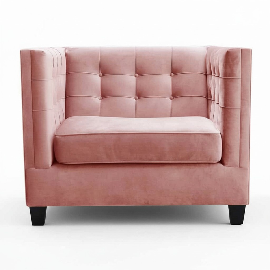 Chesterfield Group 6 Piece Set Lounge Club Chair Luxury Upholstery Armchair Pink