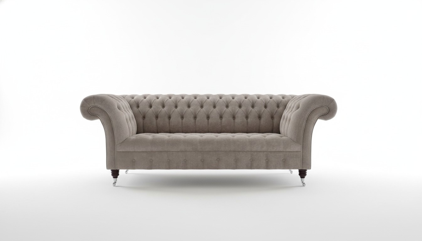 Chesterfield Big Textile Design Living Room Couch Sofa Upholstery 3 Seat Leather #121