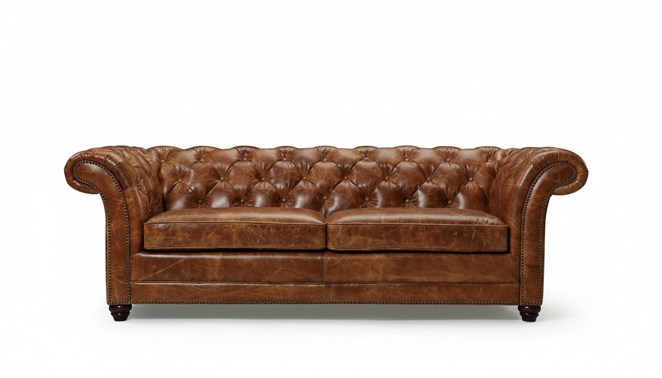 Chesterfield Leather Sofa Couch Upholstered 3-Seater Upholstered Faux Leather Sofas Couches New