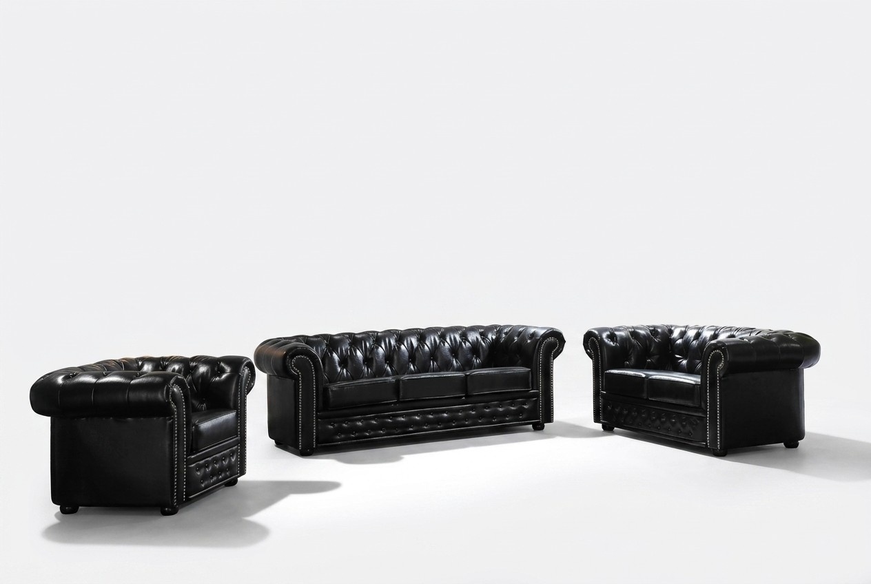 Chesterfield leather sofa sofa couch upholstery seat set upholstery set 3+2 seater