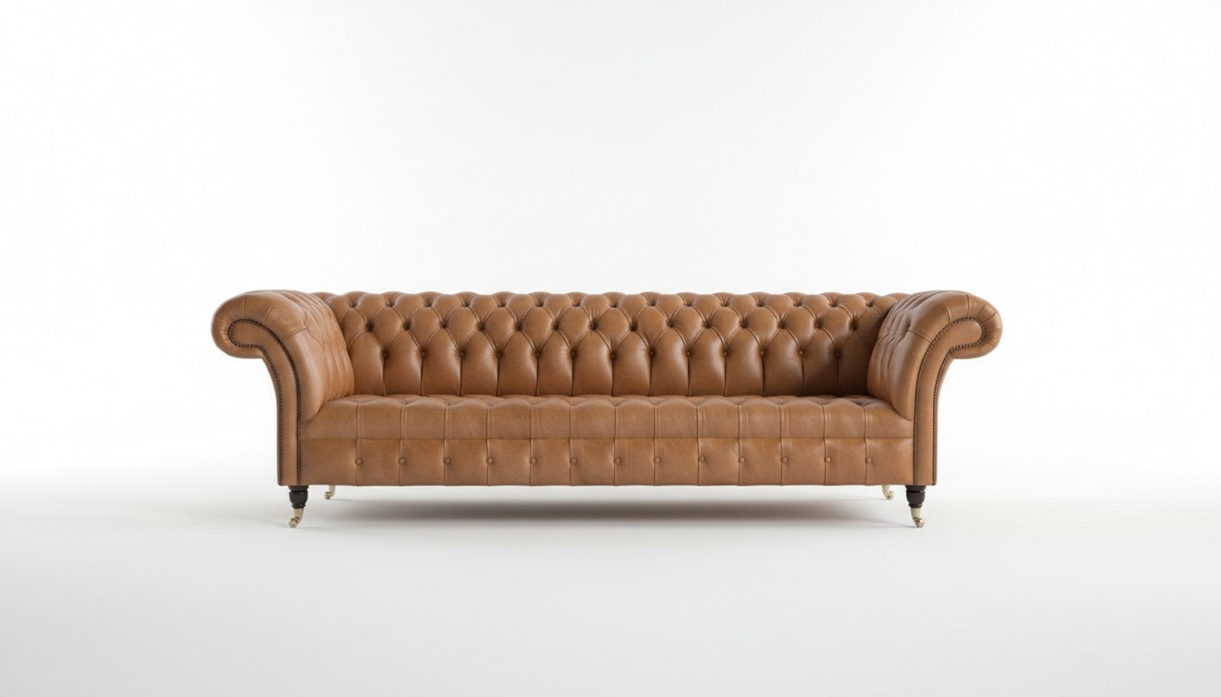 Chesterfield Leather Upholstery Luxury Sofa Design Couch Classic Sofa 4 Seater New