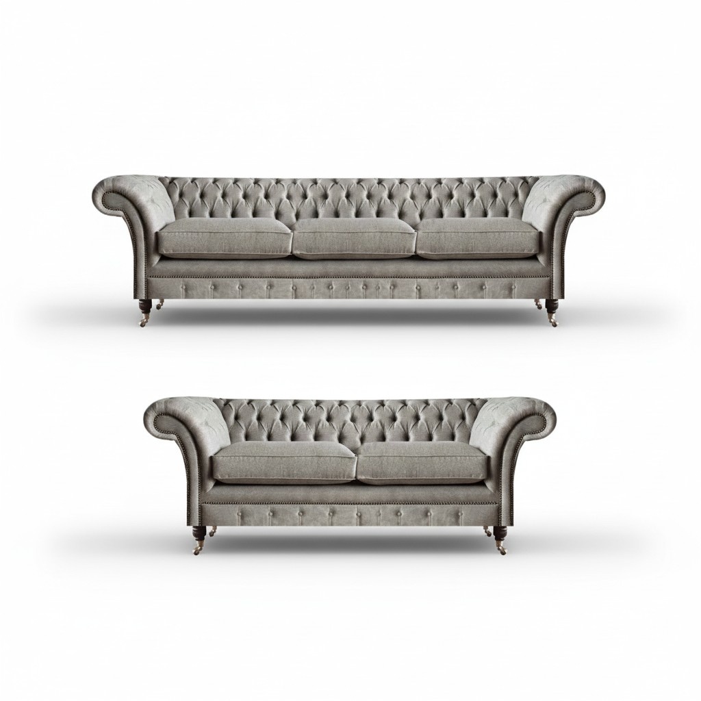 Chesterfield living room textile set designer three-seater 2-seater 2-piece