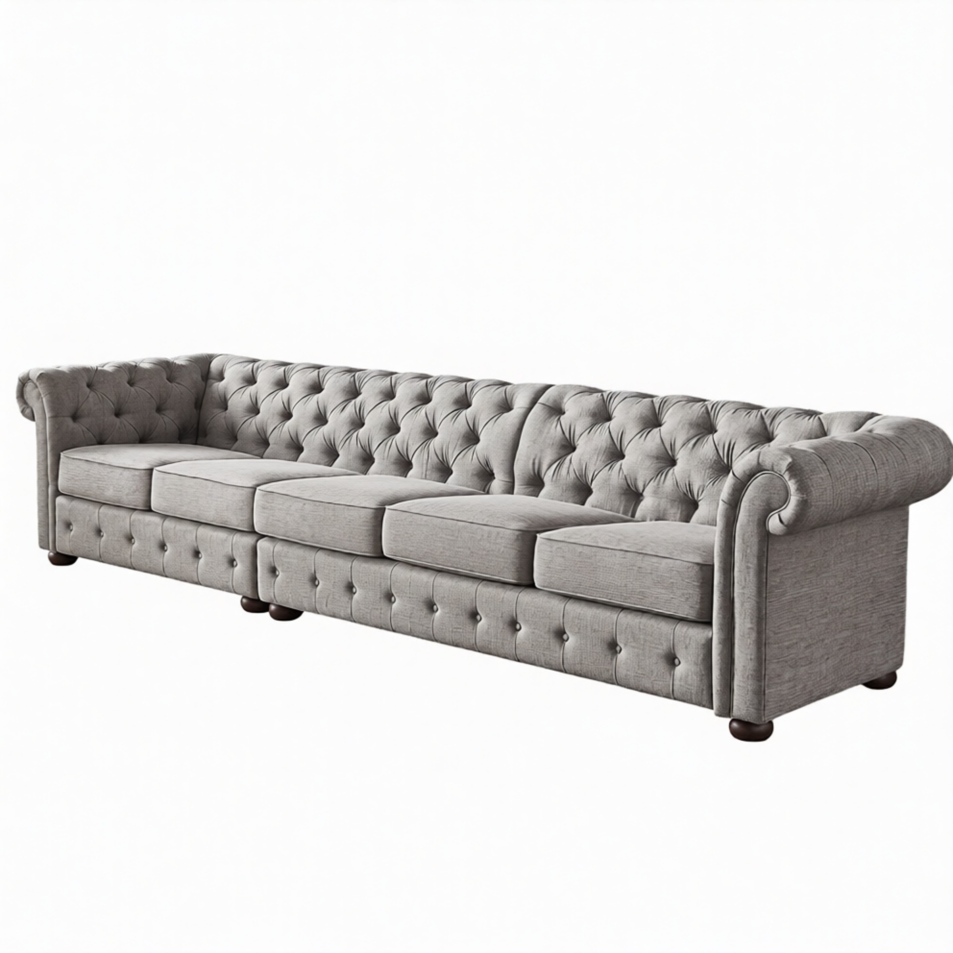 Chesterfield living room upholstery furniture sofa couch five seater textile with cushions