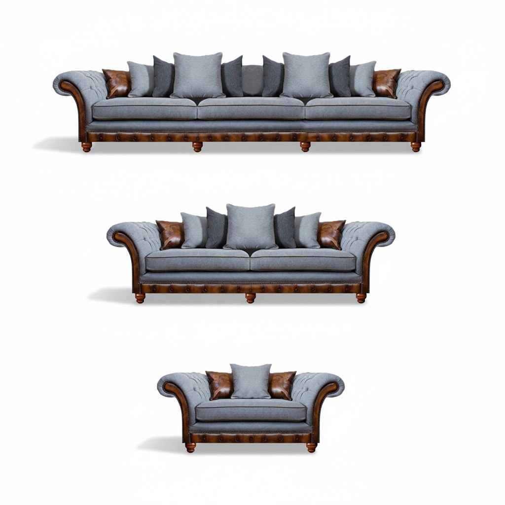 Chesterfield Luxurious Sofa Set 3+2+1 Couches Upholstered Seats Living Room