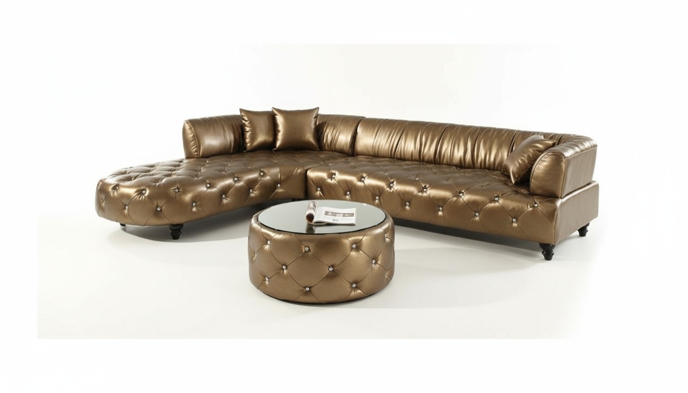 Chesterfield luxury sectional sofa upholstery set leather sofa corner sofa