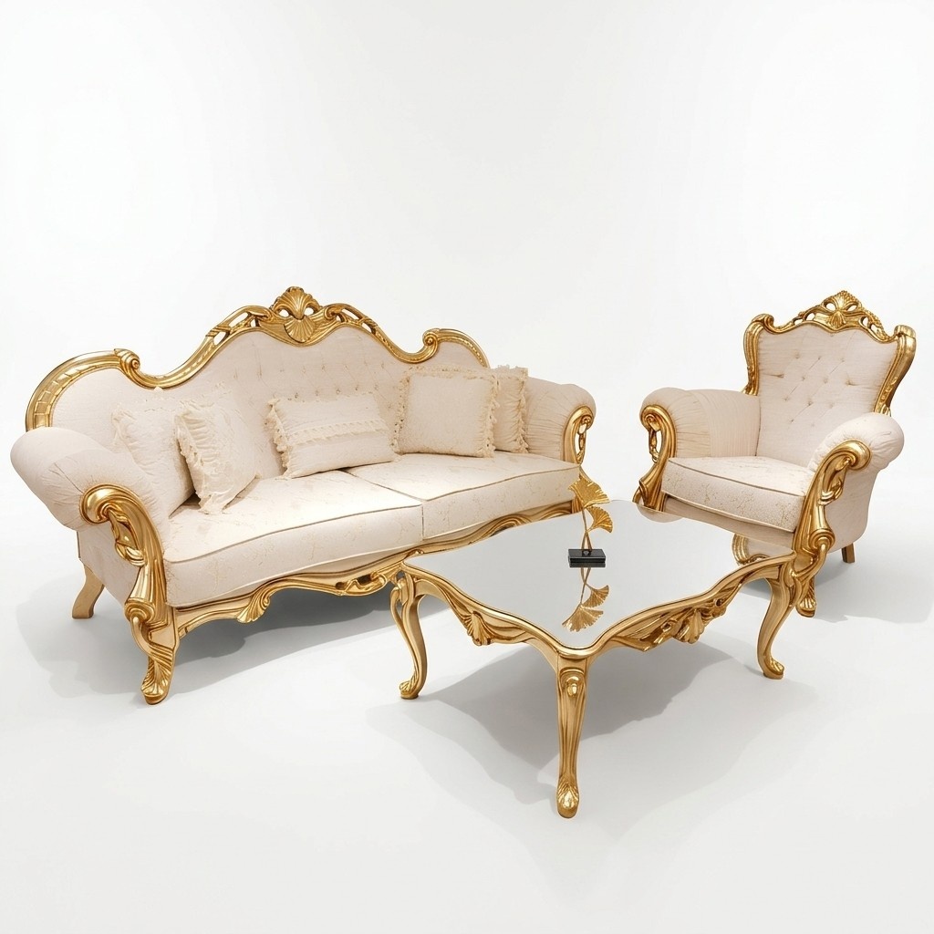 Chesterfield Luxury Sofa Set 3+1+1 Seater Relax Armchair Couch 3pcs. textile