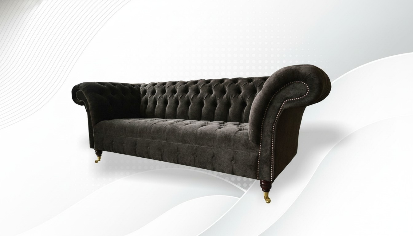 Chesterfield Original Furniture 3 Seater Couch Upholstery Sofas Couches Textile Sofa New