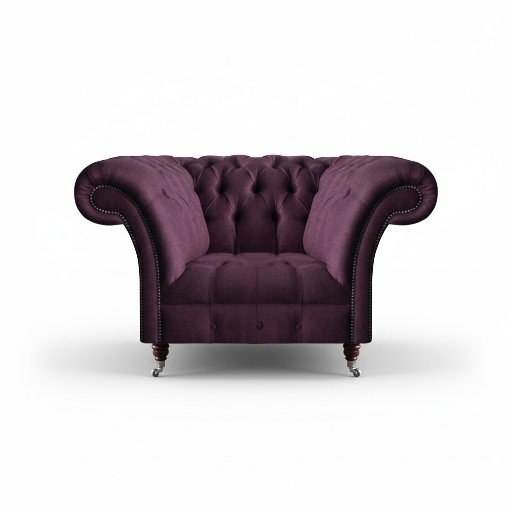 Chesterfield Lila Armchair Living Room Single Seater Designer Elegant Armchair