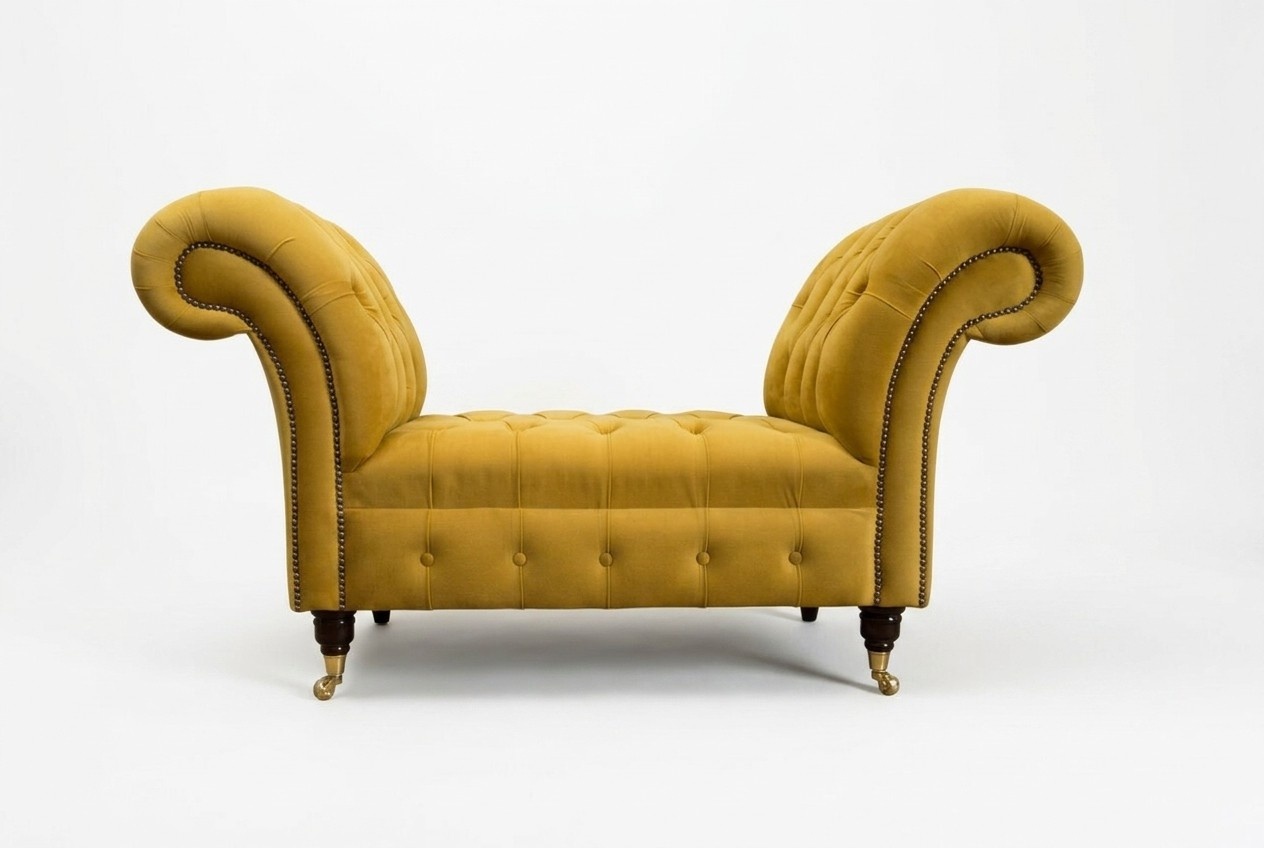 Chesterfield Sofa 1,5 SEAT Upholstery Designer Couches Sofas Set Bench Seat