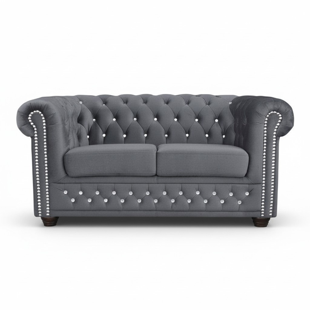 Chesterfield Sofa 2 Seater York Blink Crystals Couch Upholstered Sofas Couches New