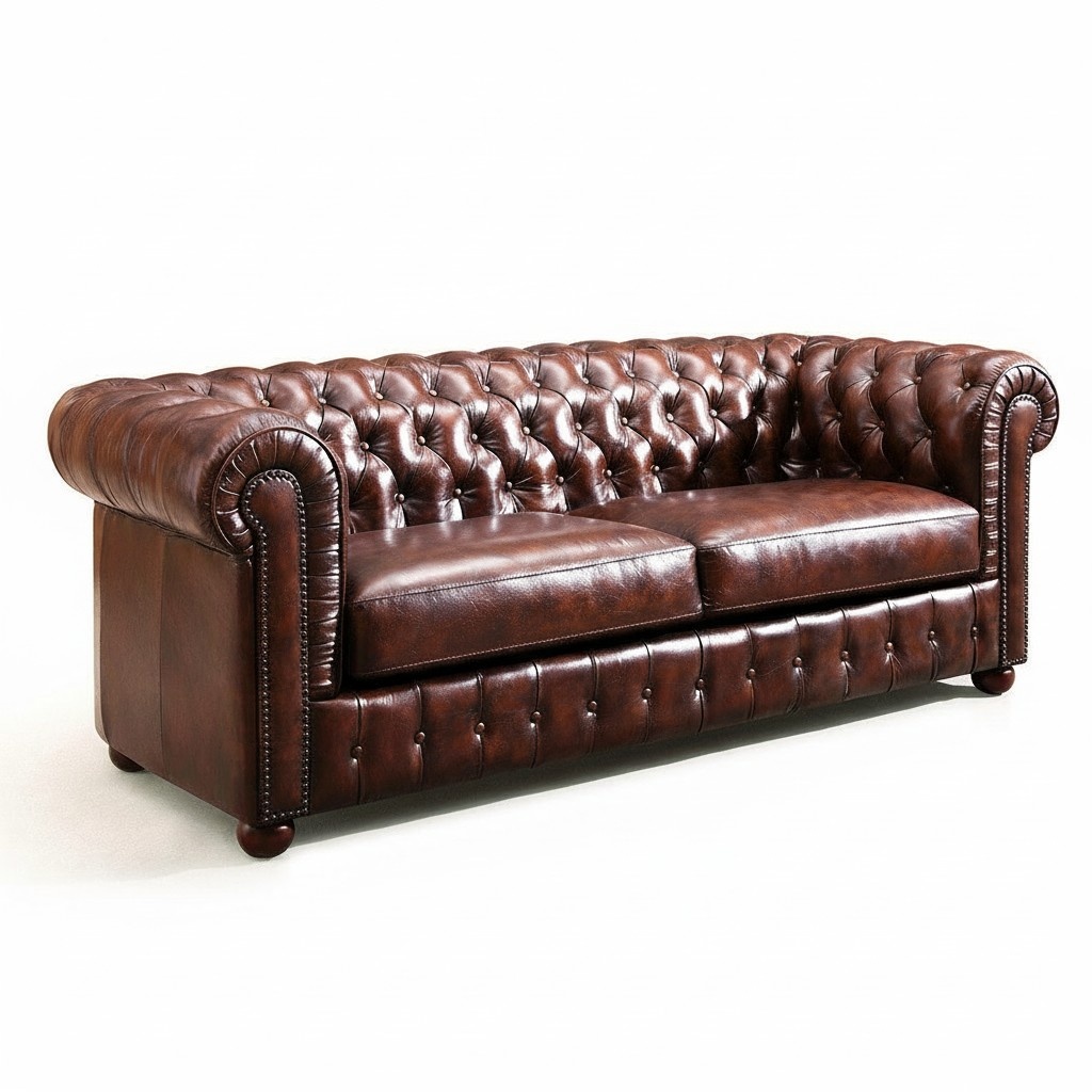 Chesterfield Sofa 2 Seater Faux Leather Upholstery Design Luxury Couch Classic Sofa