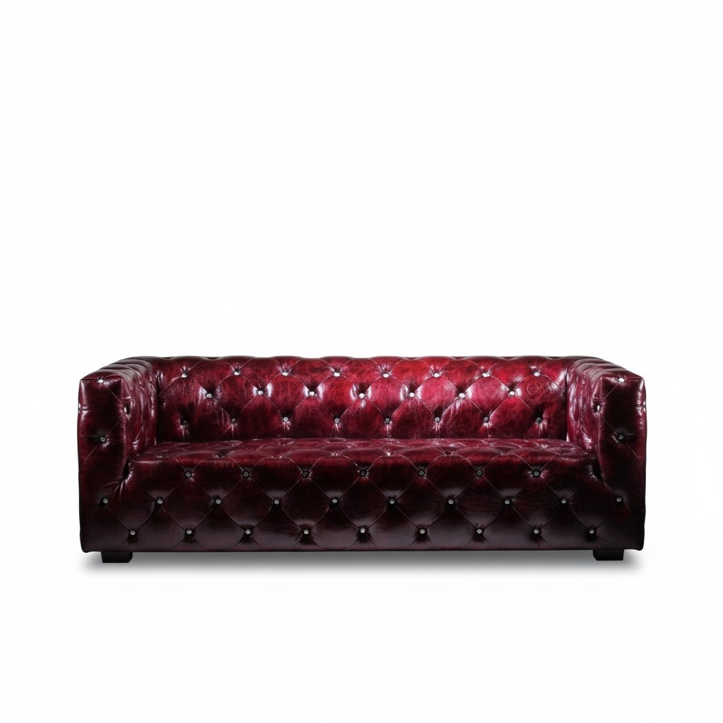 Chesterfield Sofa 3 Seater Leather Sofa Couch Upholstered Sofa Bordo Sofas Leather