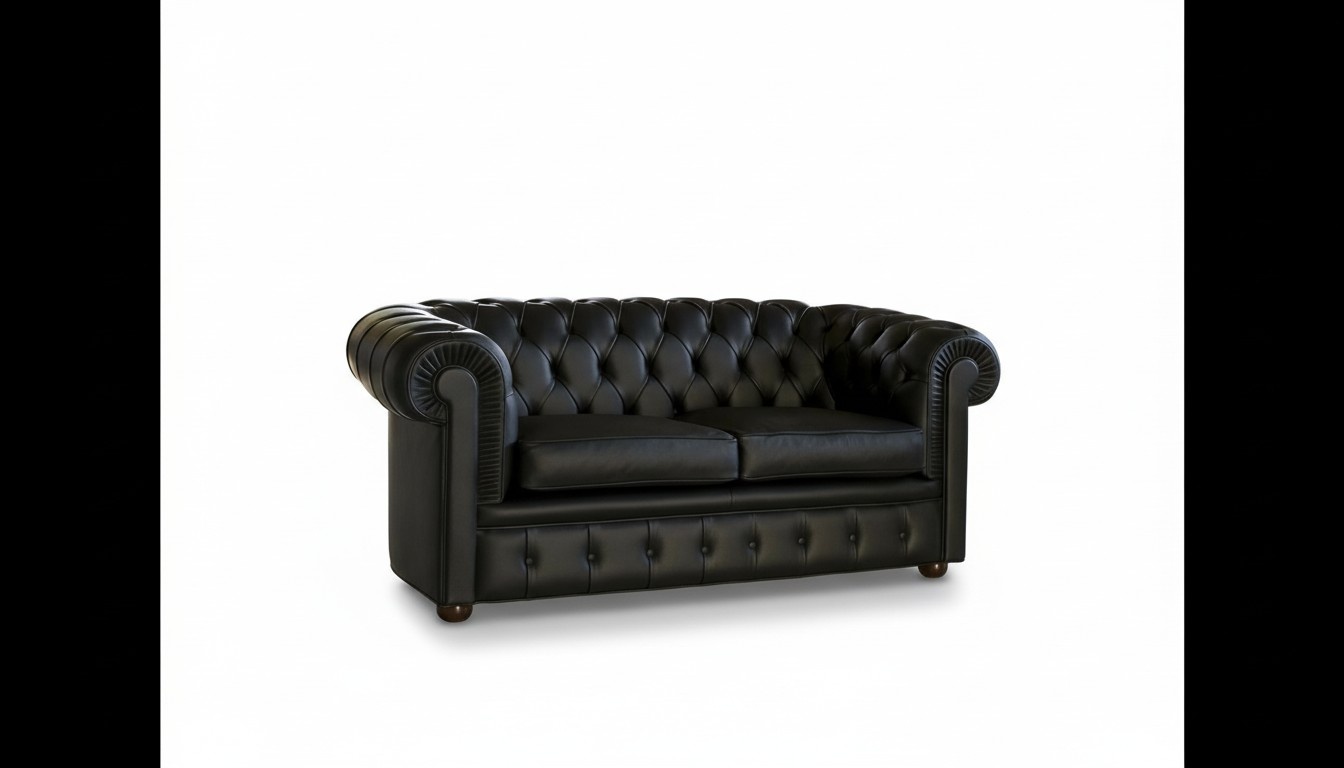 Chesterfield Sofa Couch Upholstered Sofas Classic 2-Seater Leather Sheep Leather