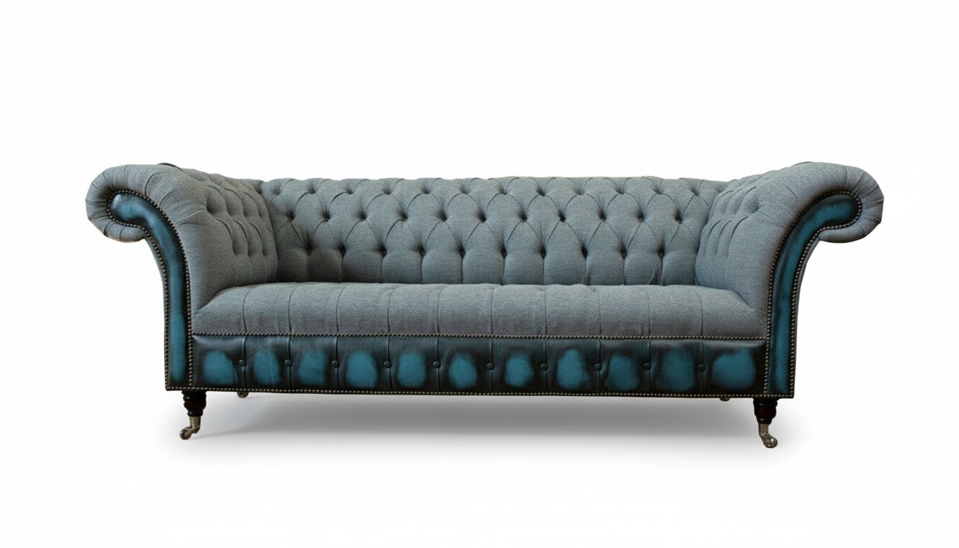 Chesterfield sofa couch upholstery sofas couches classic furniture textile leather new