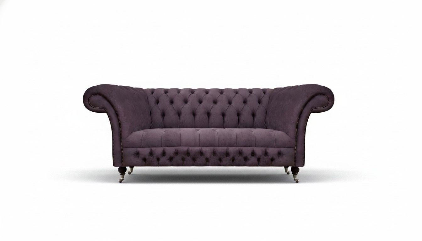Chesterfield sofa two seater living room couch luxury upholstery fabric textile