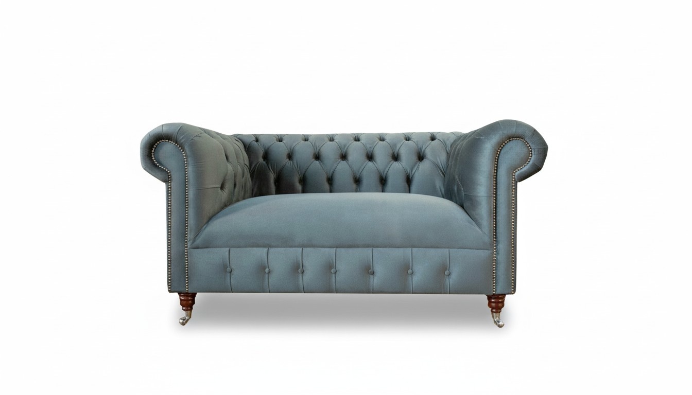 Chesterfield Sofa Luxury Furniture Two-Seater Couches Sofas Seating Textile Fabric New