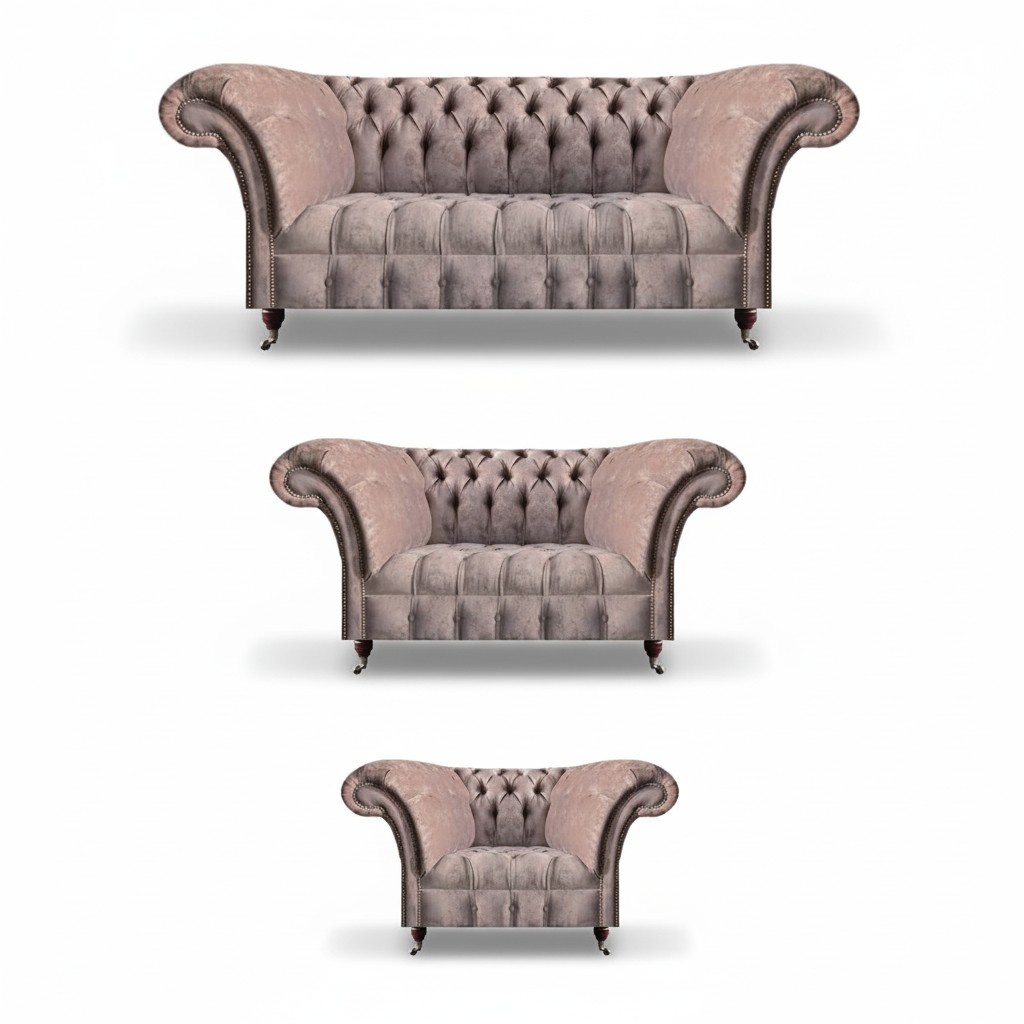 Chesterfield Sofa Set 3+2+1 Seater Complete Luxurious Furniture Upholstered Furniture