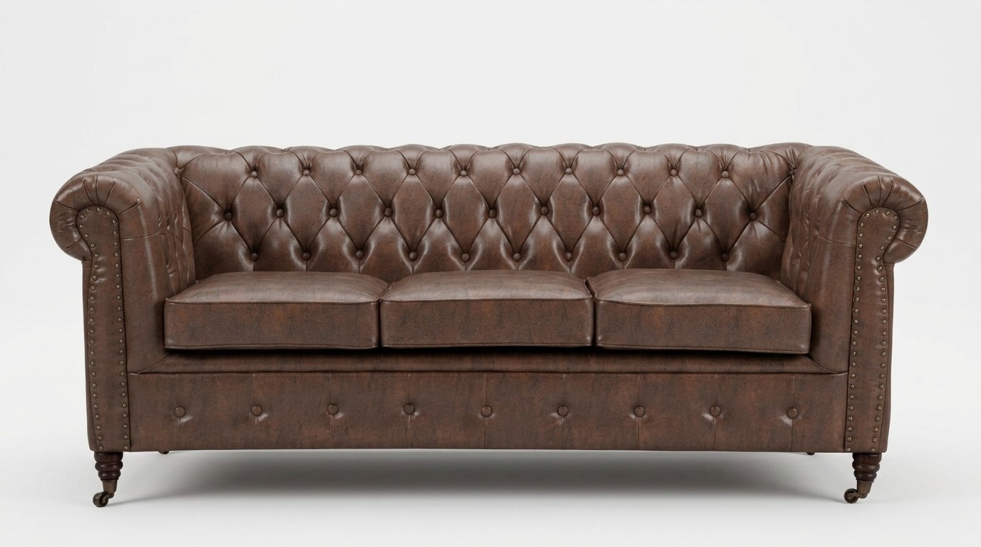 Chesterfield Sofa Set Sofa Couch Upholstery 3 2 Seater Leather Sofas Fabric New