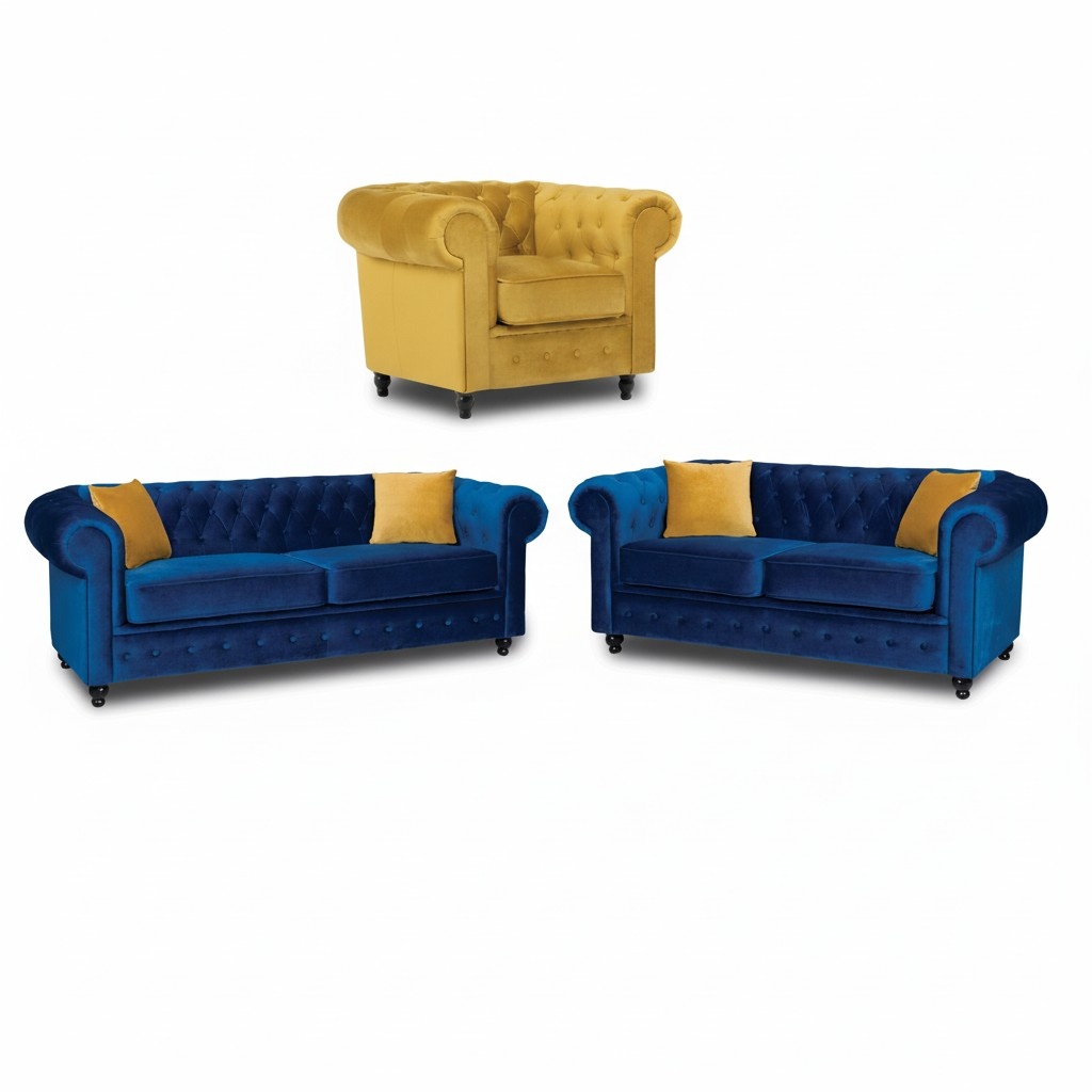 Chesterfield sofa set couch furniture living room furnishings 3+2+1 seater