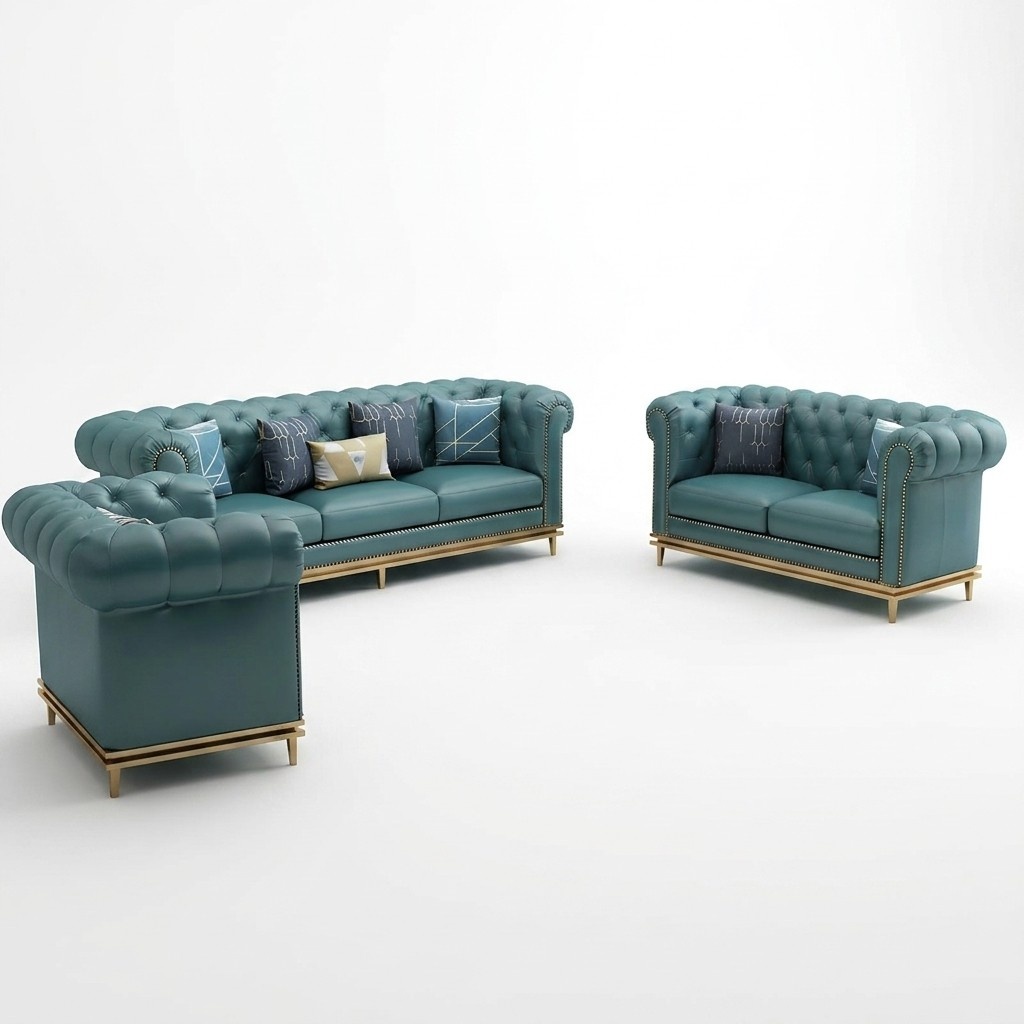 Chesterfield sofa set upholstered seat sets 2pcs set 3+2 seater new couch