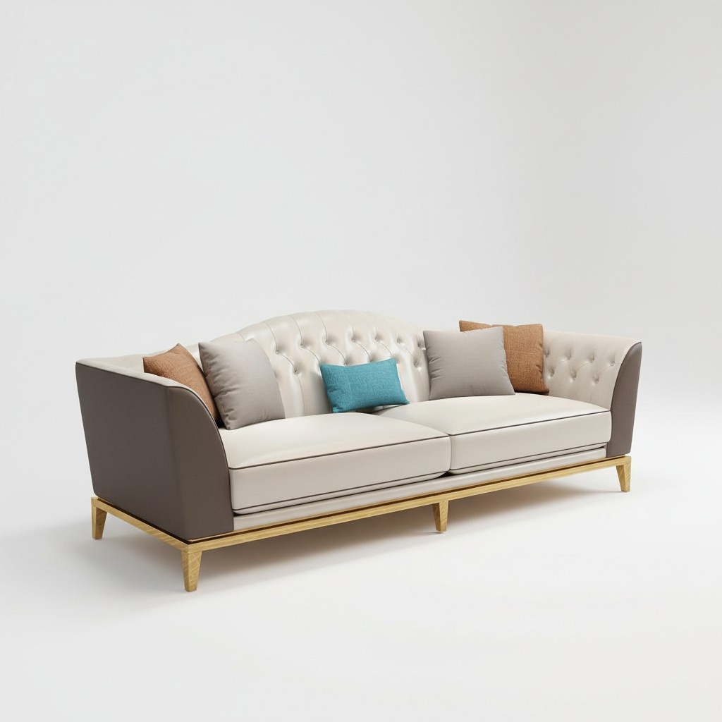 Chesterfield stainless steel couch seat leather living room upholstery sofa 3+2 set