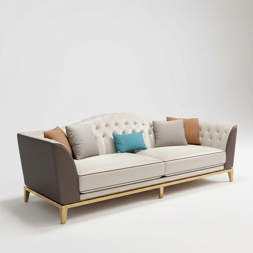 Chesterfield stainless steel leather couch upholstered set sofa living room 3+2+2 seat