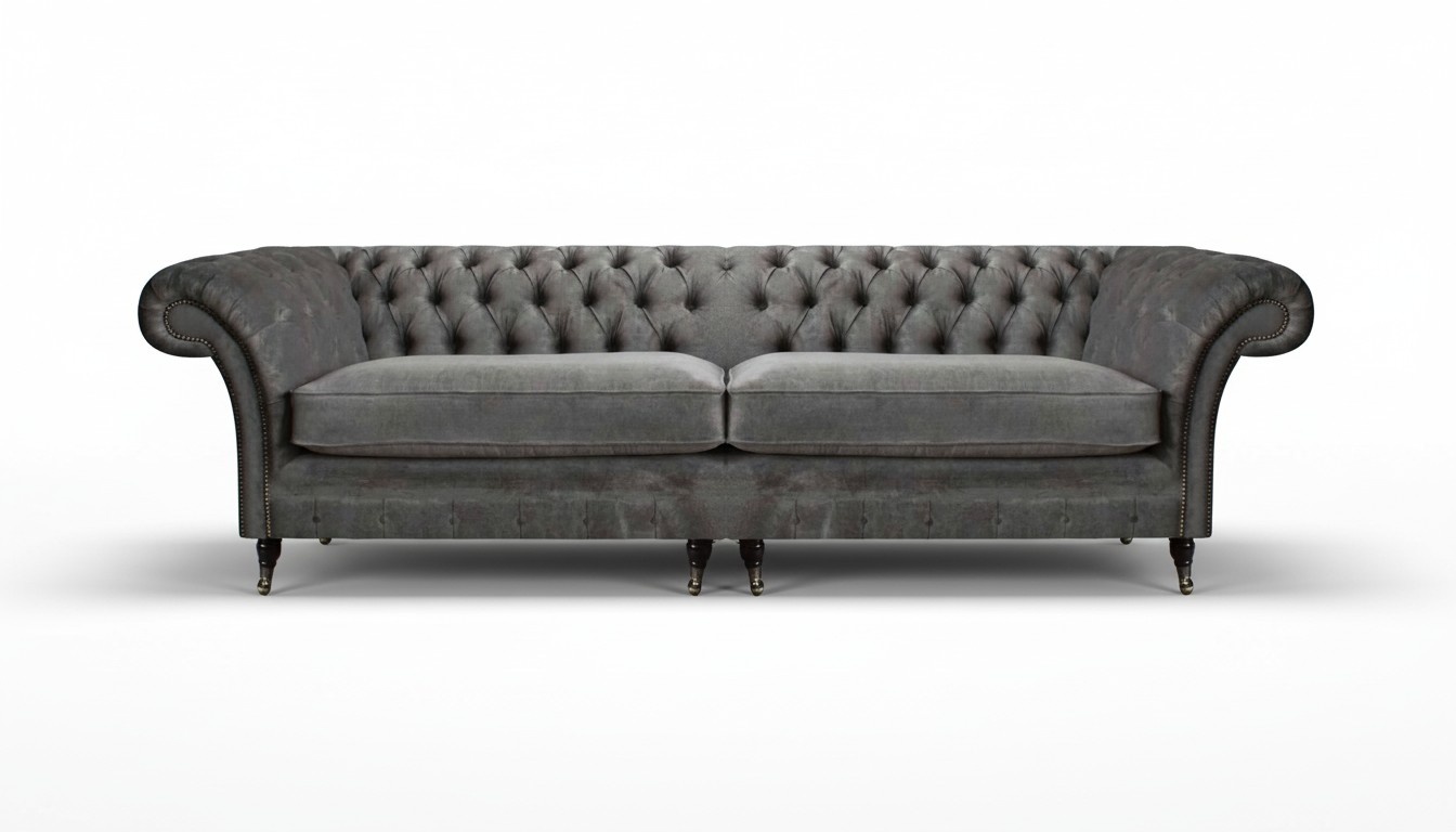 Chesterfield Textile Two-Seater Sofa Couch Modern Design Furniture Textile