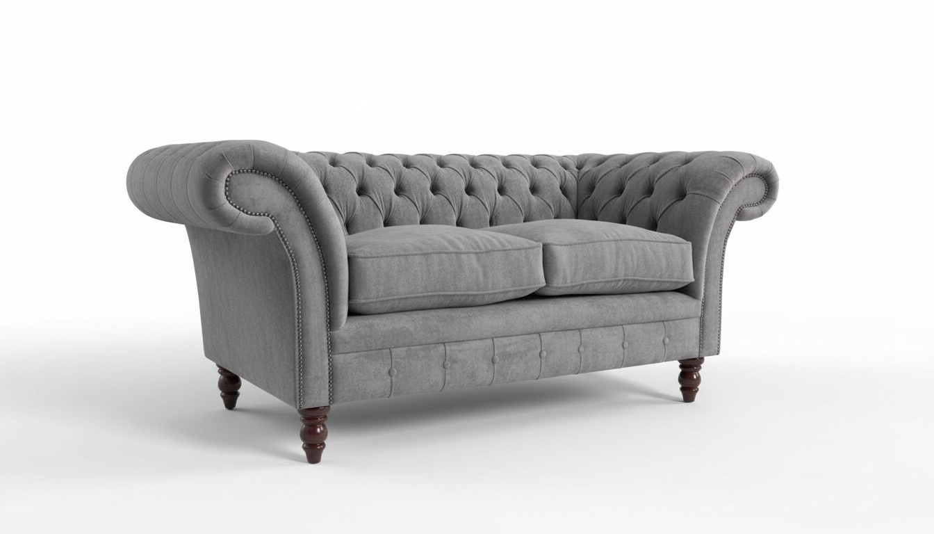 Chesterfield textile upholstery sofa design luxury couch fabric sofas 2 seater couches