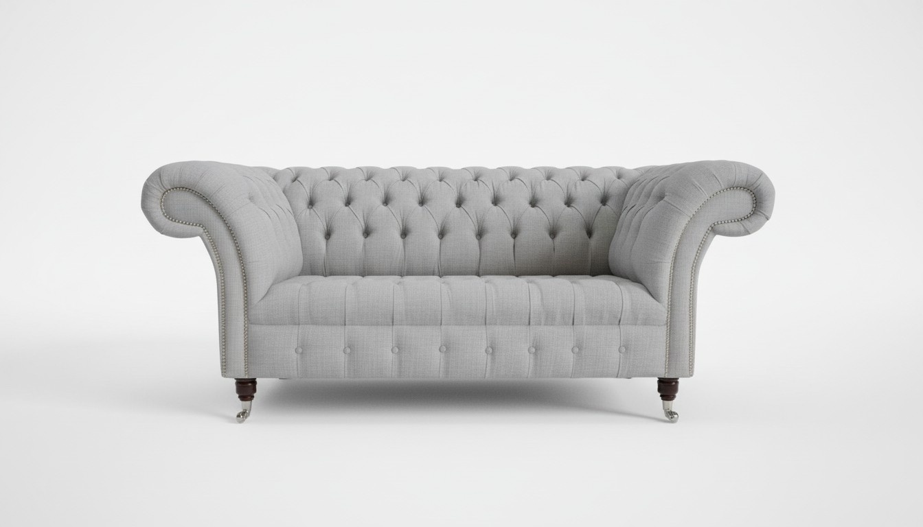 Chesterfield Textile Upholstery Sofas Design Sofa 2 Seater Sofa Luxury Fabric Sofas New