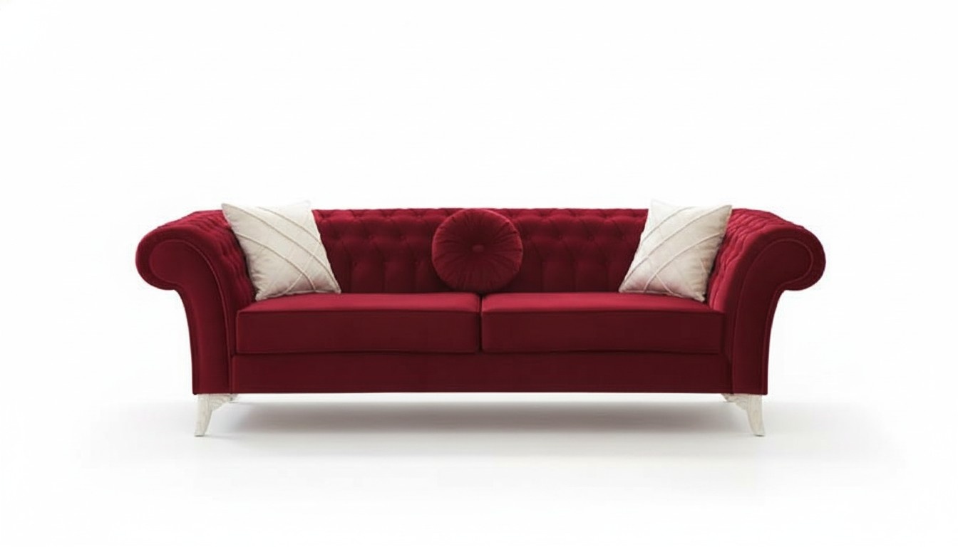 Chesterfield Sofa XXL 4-Seater Brown Classic Faux Leather With Cushions Comfortable Sofa New