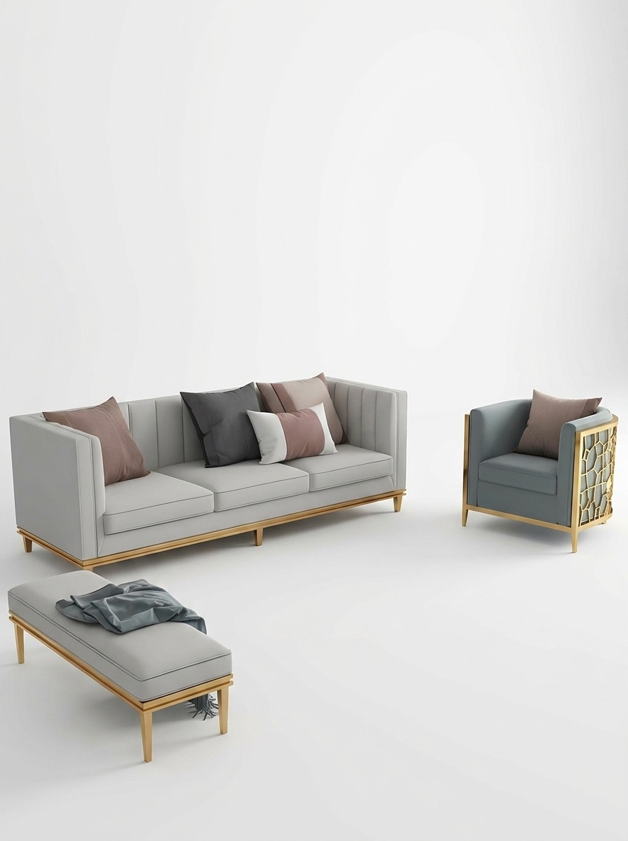 Chesterfield Velvet Sofa Couch Upholstery Set 3+1+1 Designer Couches Sofas New