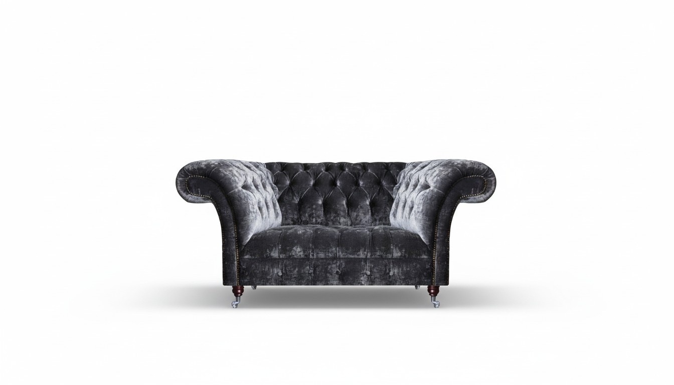Chesterfield velvet sofa designer two-seater textile couches upholstered sofas