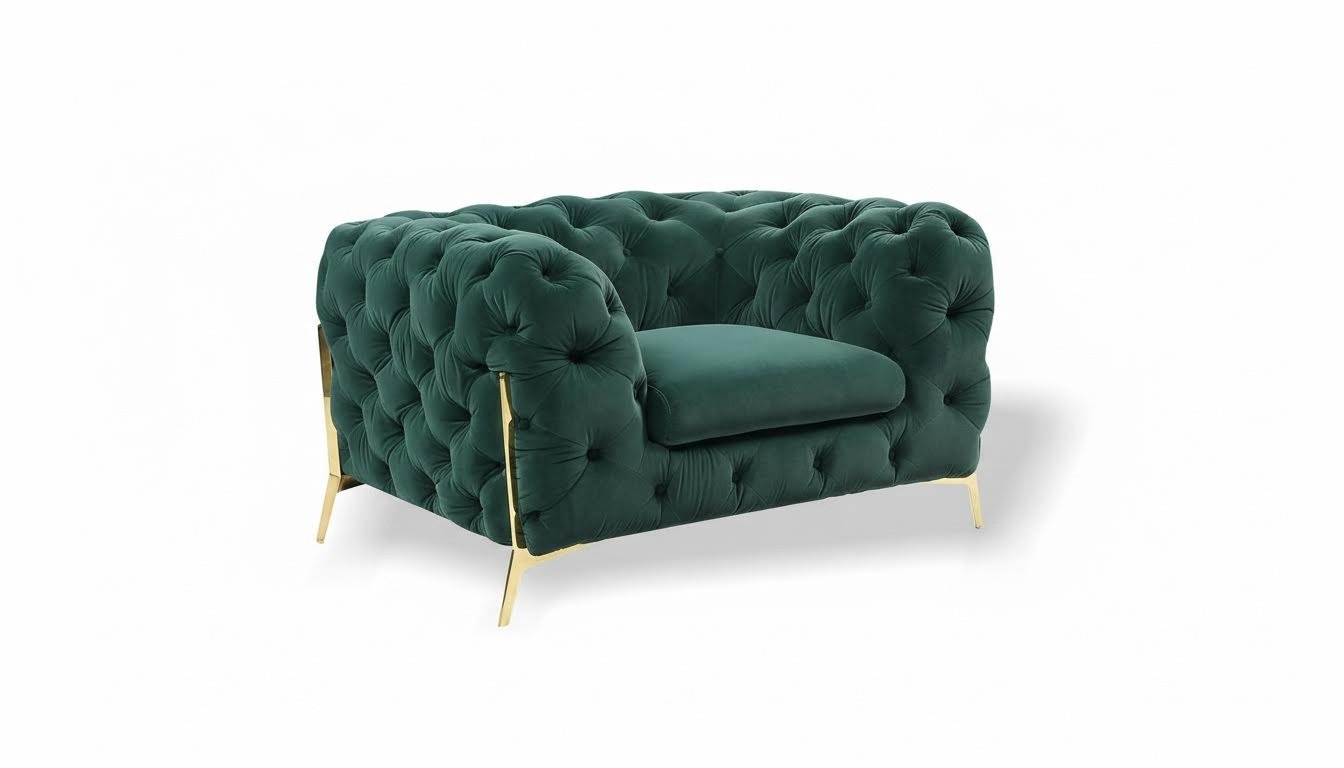 Chesterfield wing chair armchair 1 seater sofa couch upholstery couches textile new