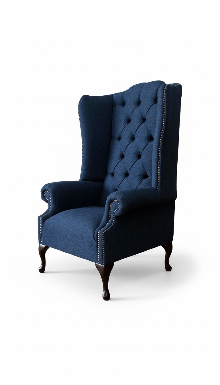 Chesterfield Wing Chair Relax Armchair Chair Upholstery Fabric Textile 1 seat
