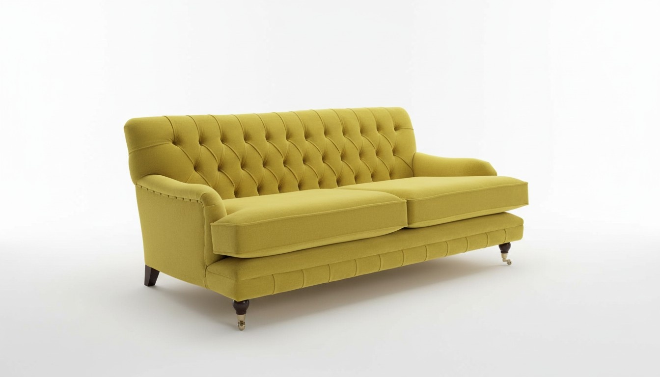 Chesterfield yellow couch sofa upholstery 3 seater couches seat set sofas new