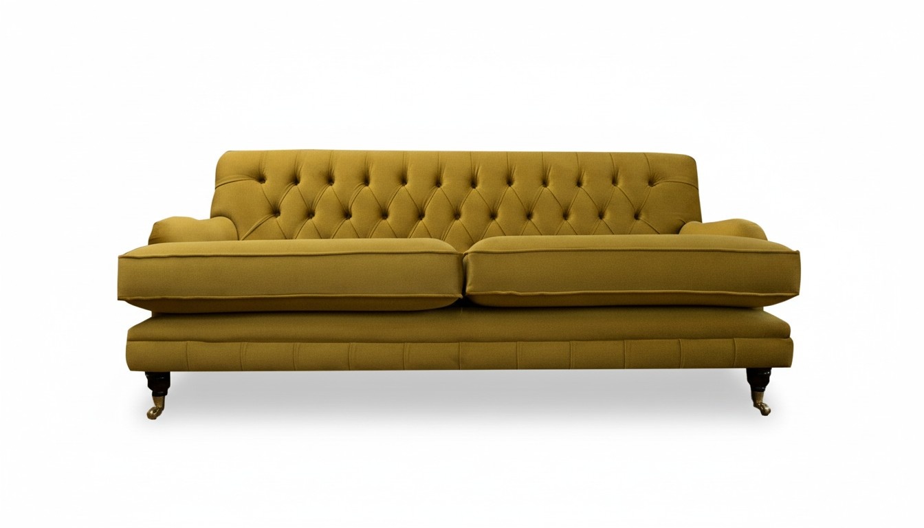 Chesterfield yellow sofa fabric living room design couches upholstery sofas new textile