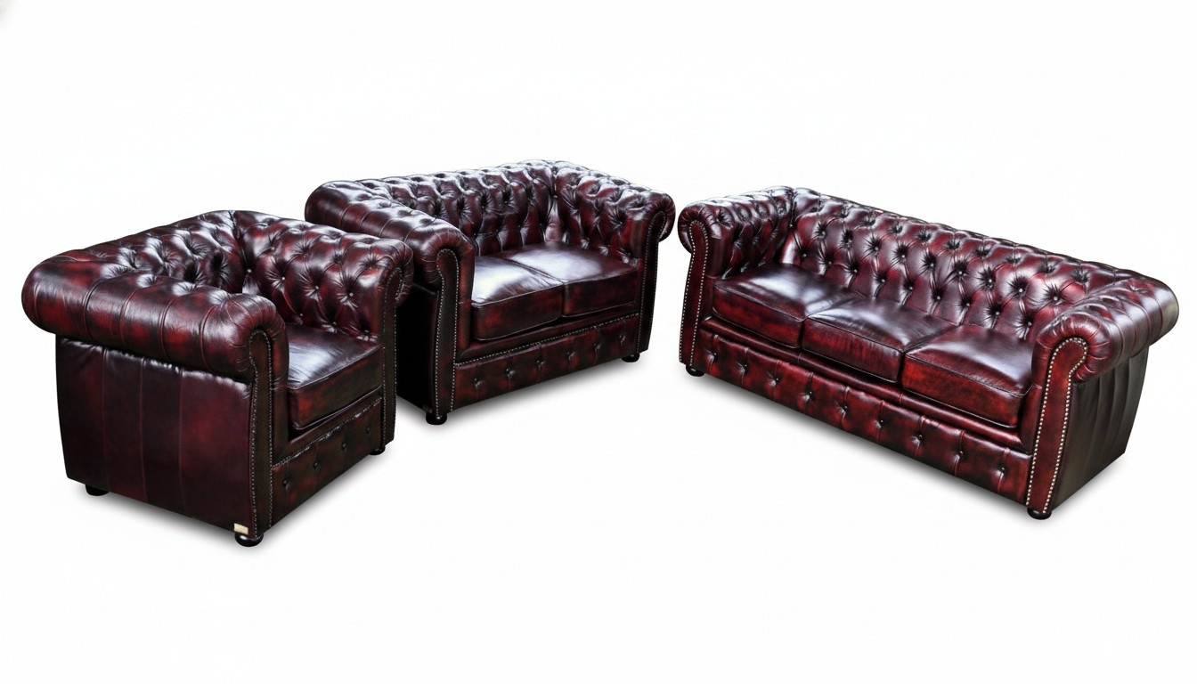 Chesterfield sofa set upholstered seating sofa couch set 3+2+1 leather sofa sofas