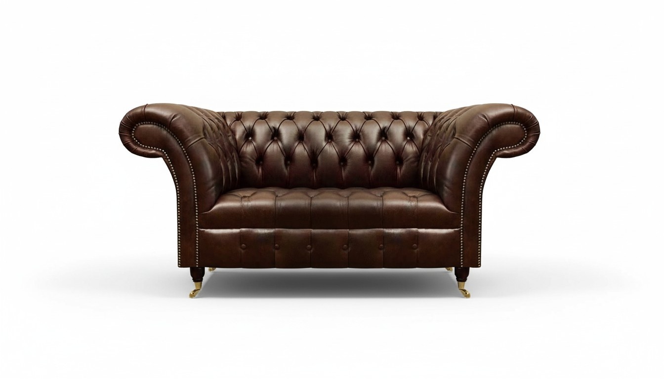 Stylish brown Chesterfield three-seater living room furniture luxury seat