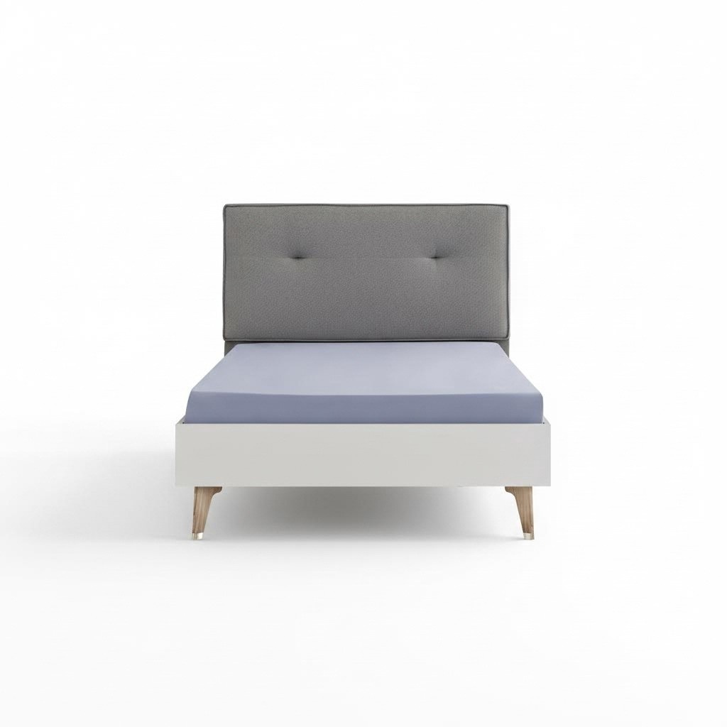 Children\'s bed 120 cm youth bed wood gray children\'s room fabric modern