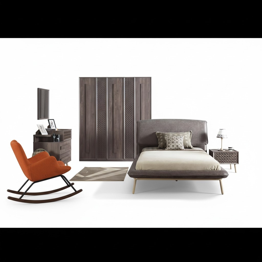 Children\'s furniture children\'s room set youth bed bed wood grey set 5 pcs