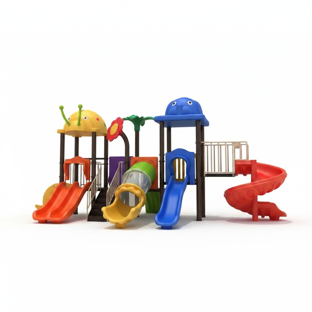 Children\'s outdoor garden play tower with slide Outdoor children\'s entertainment
