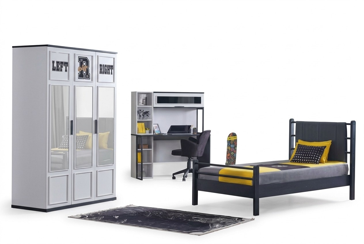 Children\'s Room Bedroom Furniture Complete Room Youth Room Black