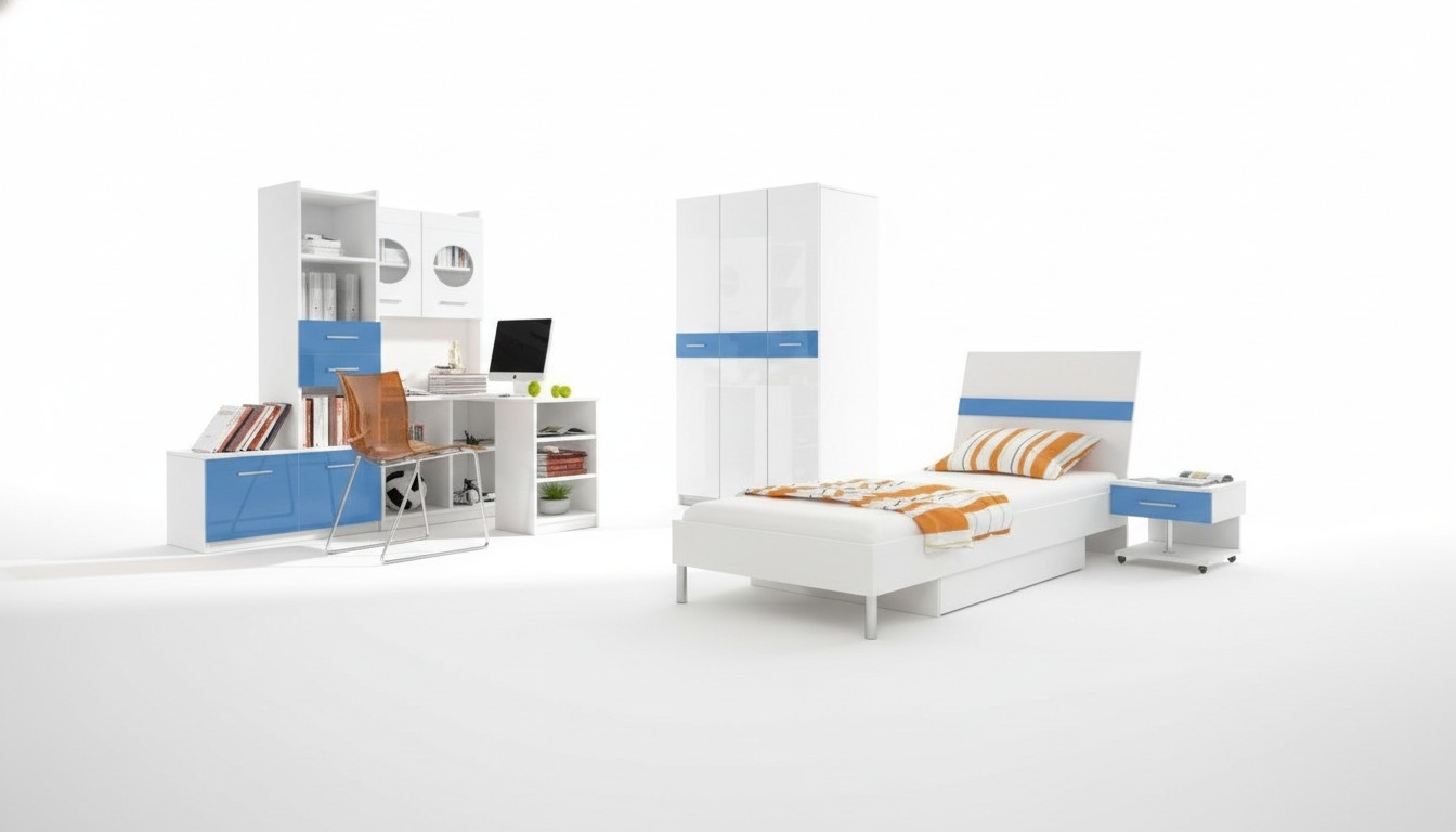 Children\'s room set table bed wardrobe chest of drawers 5 pieces complete youth room