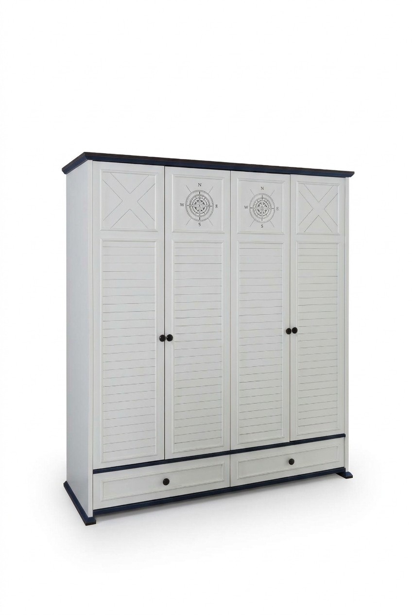 Children\'s room youth room wooden cupboard children\'s cupboard 4 doors white